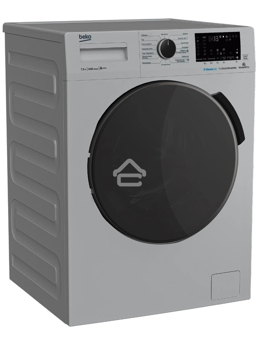 Стиральная машина Beko WSPE7H616S cеребристый, загрузка фронтальная 7,5 кг, 1200 об/мин., класс: А