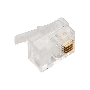 Коннектор Lanmaster TWT-PL12-6P4C/JR100, UTP кат.3 RJ12, прозрачный (упак.:100шт)