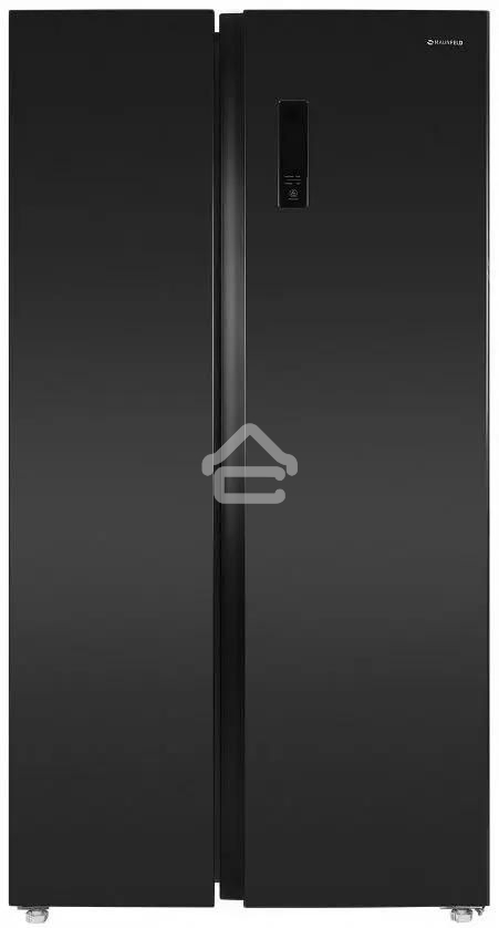 Холодильник Maunfeld MFF177NFSB черный глянц. двухкамерный 263/170л морозилка сбоку, No Frost, Side by Side