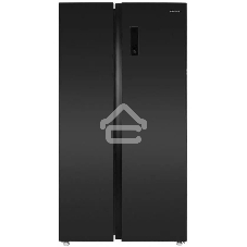 Холодильник Maunfeld MFF177NFSB черный глянц. двухкамерный 263/170л морозилка сбоку, No Frost, Side by Side