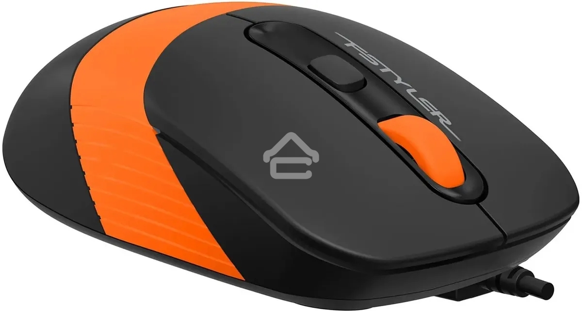 Мышь проводная A4Tech Fstyler FM10S черный/оранжевый, 1600 dpi, USB, кнопки - 4