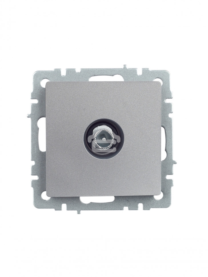 Розетка телевизионная проходная IEK BRITE РТВ10-0-БрА алюминий