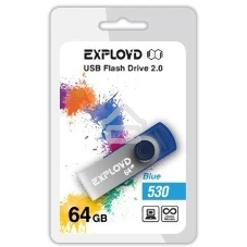 Флешка USB Exployd 530 Blue (EX064Gb530-Bl), 64Gb, USB 2.0, R/W 20/10, синий Флешка USB Exployd 530 Blue (EX064Gb530-Bl), 64Gb, USB 2.0, R/W 20/10, синий