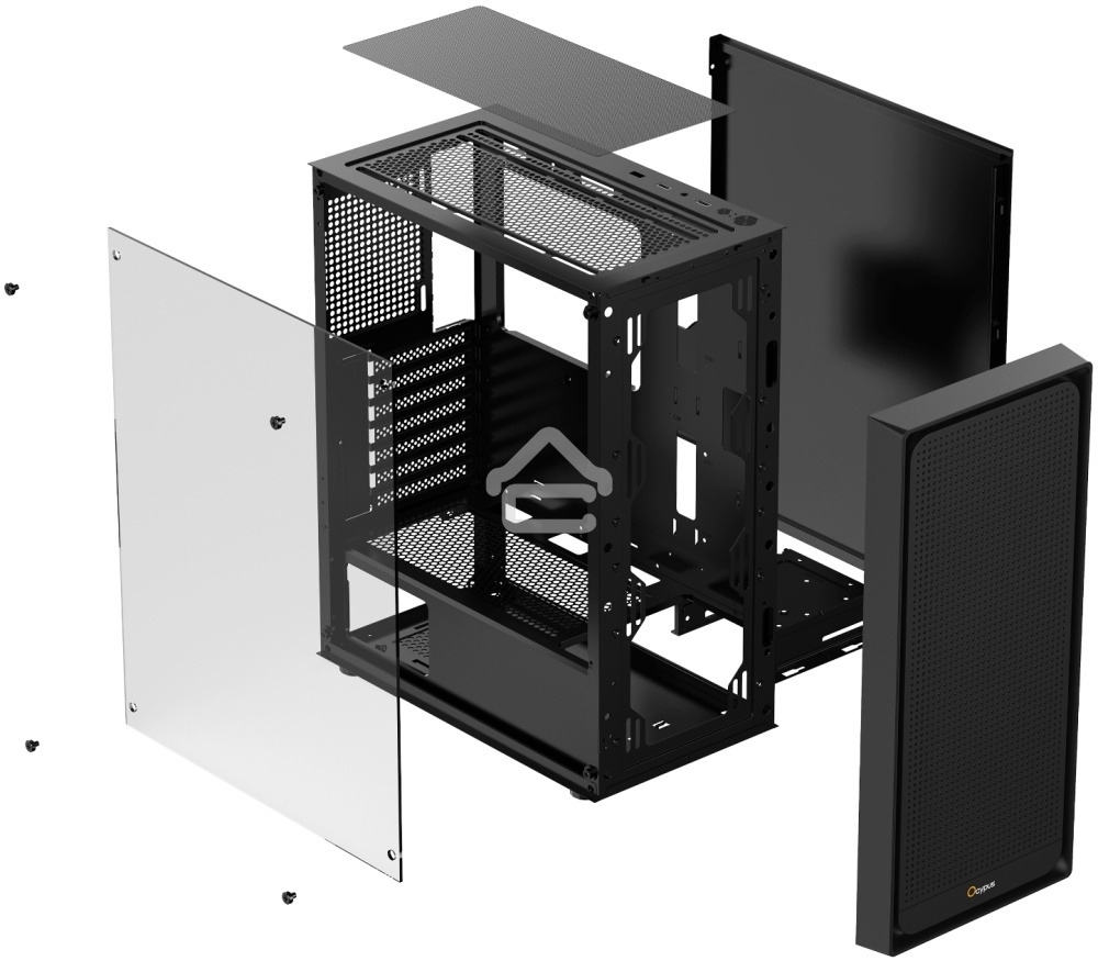 Компьютерный корпус Ocypus Gaммa C50 без БП черный (Gaммa-C50-BKG000XX-GL)