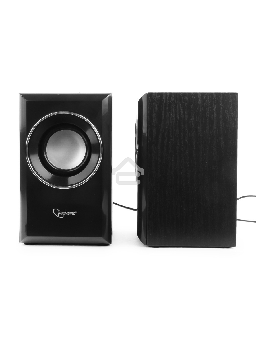 Колонки Gembird SPK-204, черный МДФ,2х3 Вт, регулятор громкости, USB
