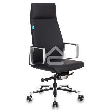 Кресло руководителя Бюрократ JONS/BLACK черный, кожа, крестовина алюминий