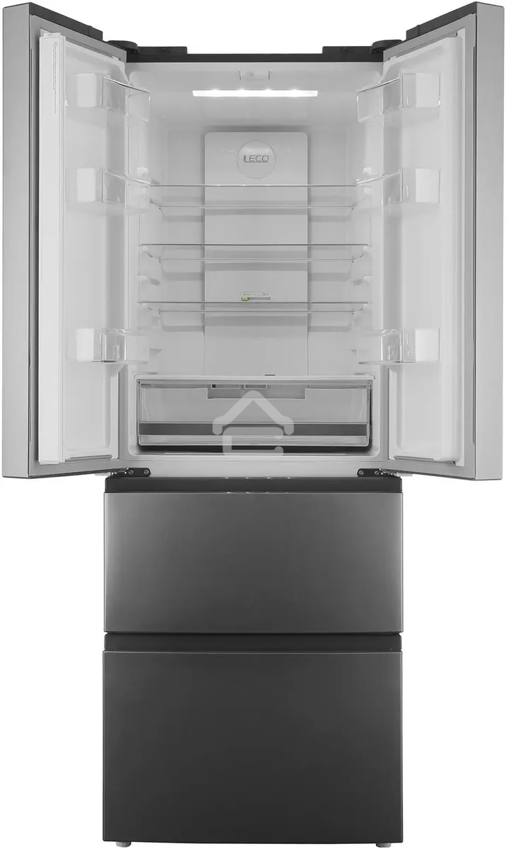 Холодильник Hyundai CM40043F нержавеющая сталь трехкамерный 224/113 л морозилка снизу, No Frost, Side by Side