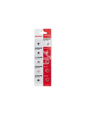 Батарейка часовая Rexant (30-1041) LR50, 1,5В, 10 шт (AG0, LR521, G0, 379, SR521W) блистер