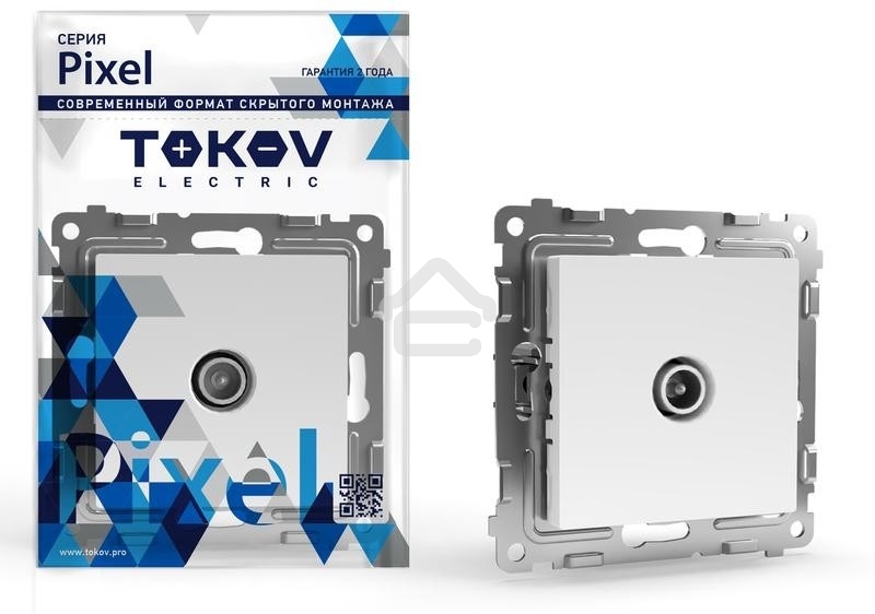 Коннектор TV TOKOV ELECTRIC СП Pixel механизм белый