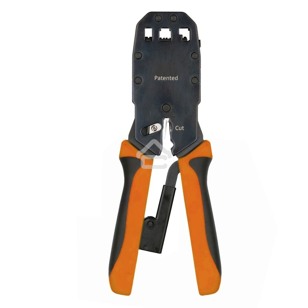 Инструмент обжимной Hyperline HT-200AR для RJ-50, RJ-45, RJ-12, RJ-11 (10P10C, 8P8C типа AMP, 6P6C, 4P4C), профессиональный, с храповым механизмом