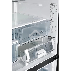 Холодильник Hitachi R-WB820VUC2 GBK черный трехкамерный 378/196л морозилка снизу, No Frost, Side by Side