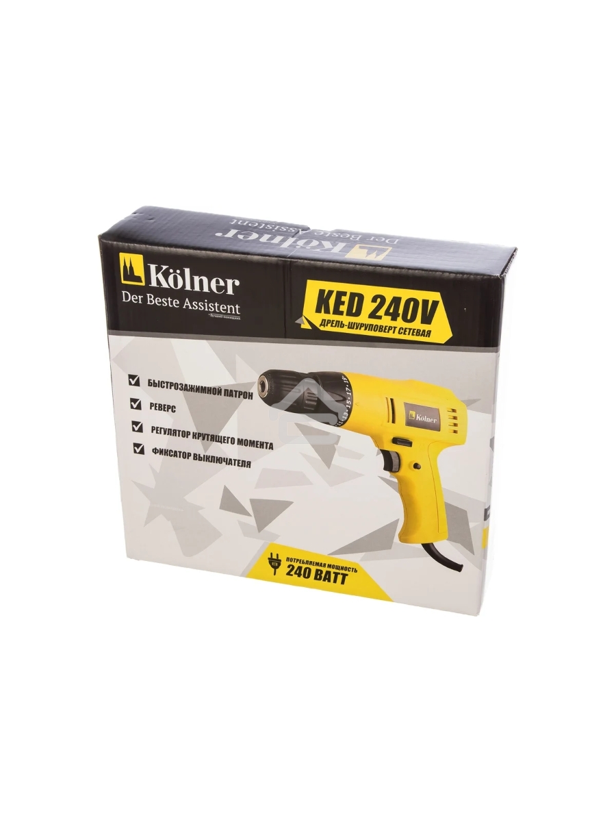 Дрель-шуруповерт Kolner KED 240 V, Сетевой, 240Вт