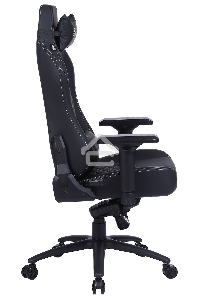 Кресло игровое Cactus CS-CHR-0112BL черный, сиденье черный, эко.кожа, с подголов. крестовина металл, пластик черный