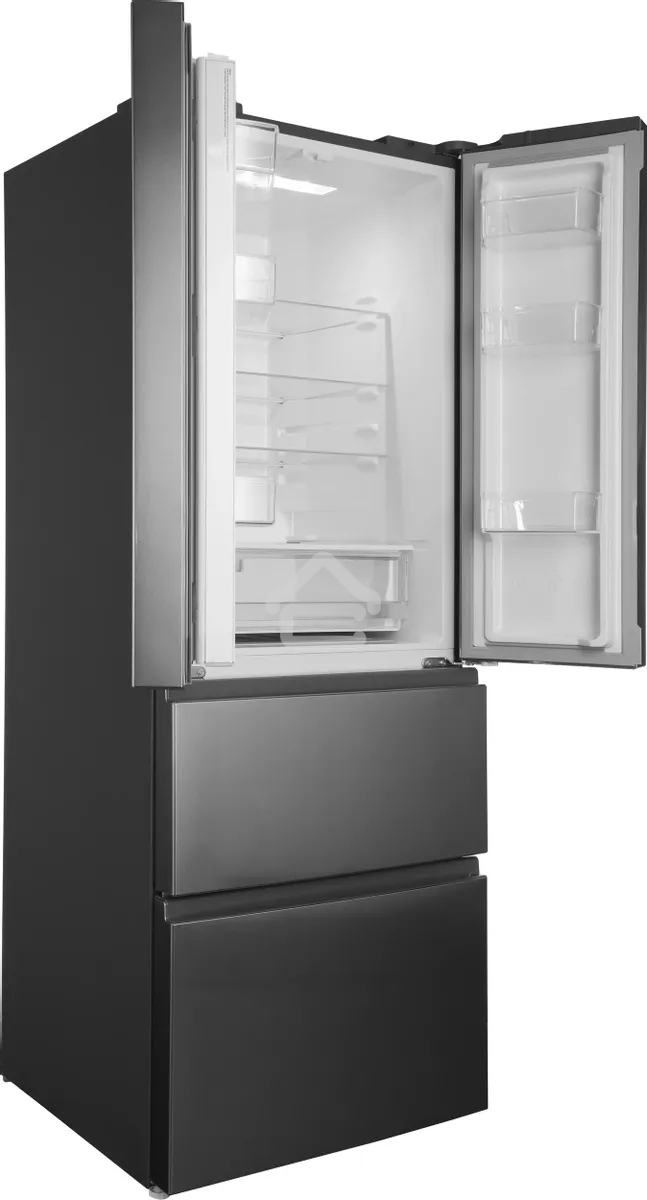 Холодильник Hyundai CM40043F нержавеющая сталь трехкамерный 224/113 л морозилка снизу, No Frost, Side by Side