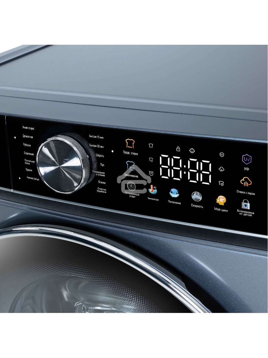 Стиральная машина Бирюса WM-SC914/15 W перламутровый синий, загрузка фронтальная 9 кг, 1400 об/мин, класс А+++