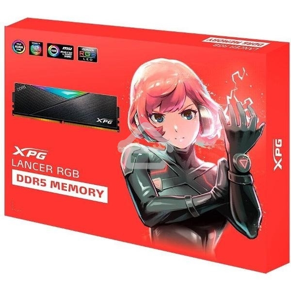 Оперативная память XPG Lancer, DDR5, 32Gb (2x16Gb), 6400MHz, CL32, DIMM, с радиаторами, RGB, черный