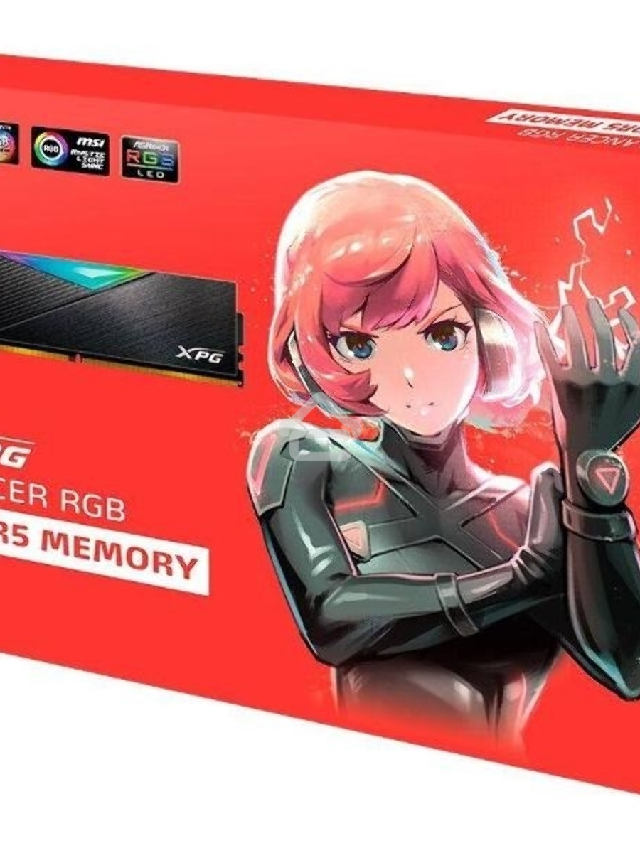 Оперативная память XPG Lancer, DDR5, 32GB (2x16GB), 6400MHz, CL32, DIMM, с радиаторами, RGB, черный