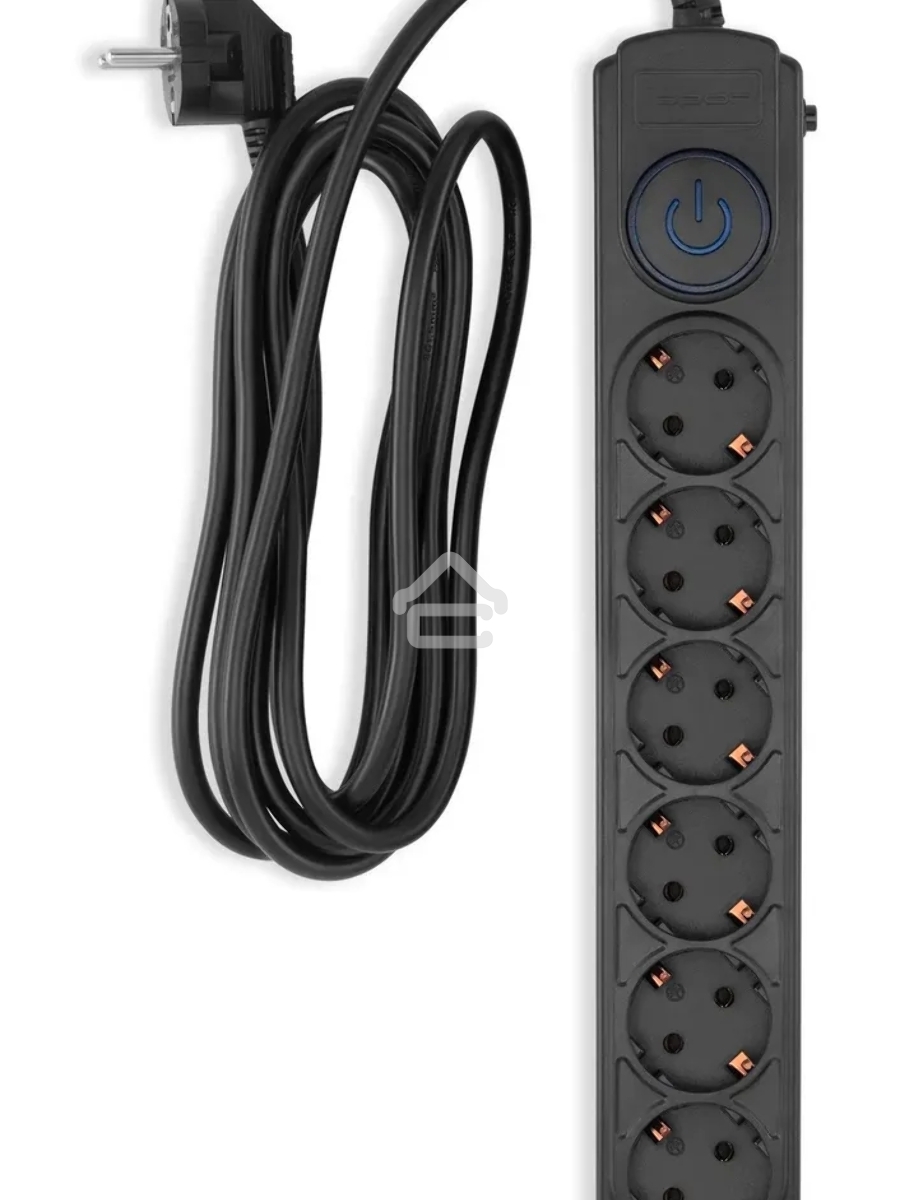 Сетевой фильтр Ippon BK-6-EU-3-16-B 3м (6 розеток) черный (коробка)