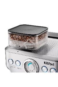 Кофеварка рожковая Kitfort KT-755 серебристый, исп. кофе - зерновой/молотый, 2.7 л, 1620 Вт, 20 Бар