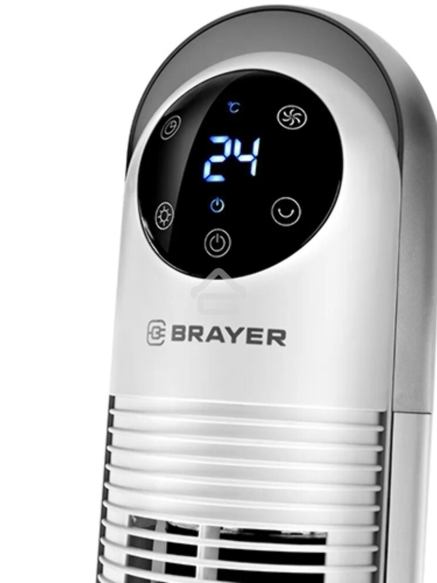 Вентилятор BRAYER BR4956, эл..упр.,пульт ДУ,вращение,мощ-ть 60Вт, LED дисплей,3 скор.Таймер