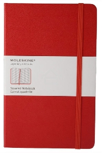 Блокнот Moleskine CLASSIC QP061R Large 130х210мм 240стр. клетка твердая обложка фиксирующая резинка красный    