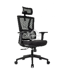 Кресло руководителя Бюрократ MC-711N-H черный, сетка/ткань, с подголов. крестов. пластик