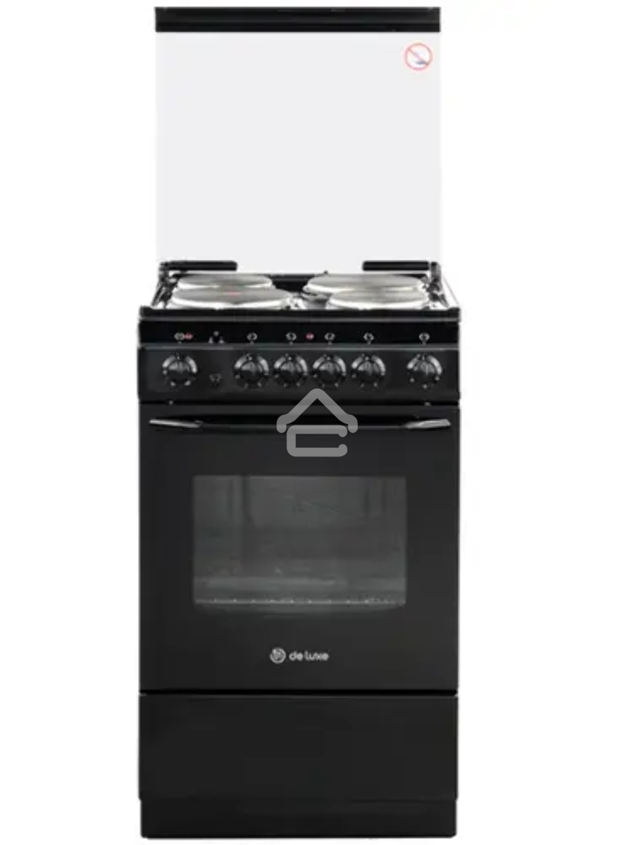 Плита электрическая De Luxe 5004.10э (кр)-001 черный, конфорок 4 шт, духовка 43 л, 50 см x 85 см x 50 см
