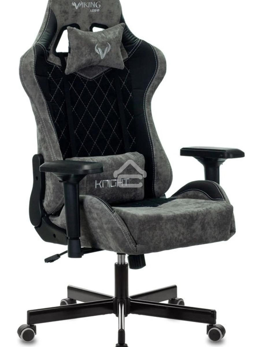 Кресло игровое Бюрократ VIKING 7 KNIGHT B FABRIC черный текстиль/эко.кожа крестовина металл/пластик