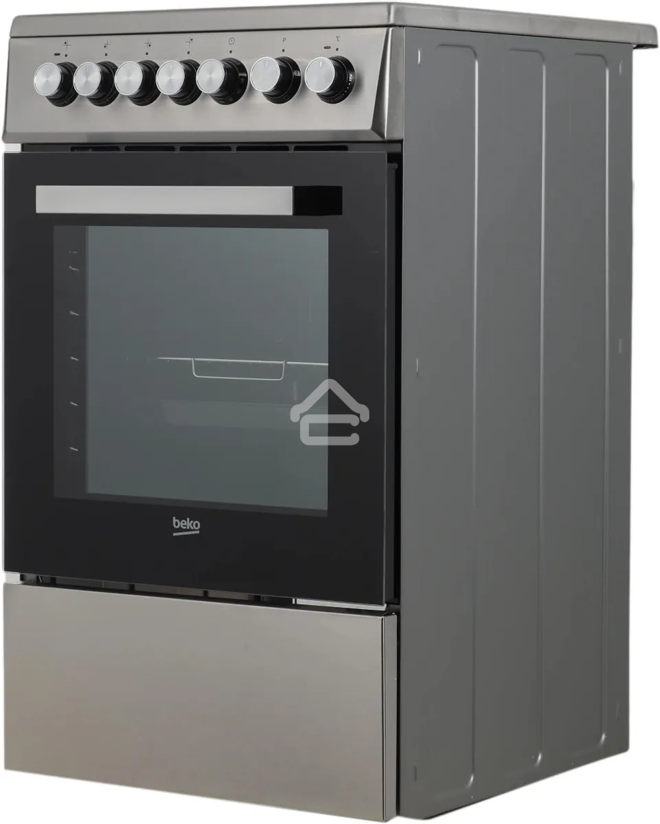 Плита электрическая Beko FSS57100GX серебристый, конфорок 4 шт, духовка 60 л, 50 см x 85 см x 60 см