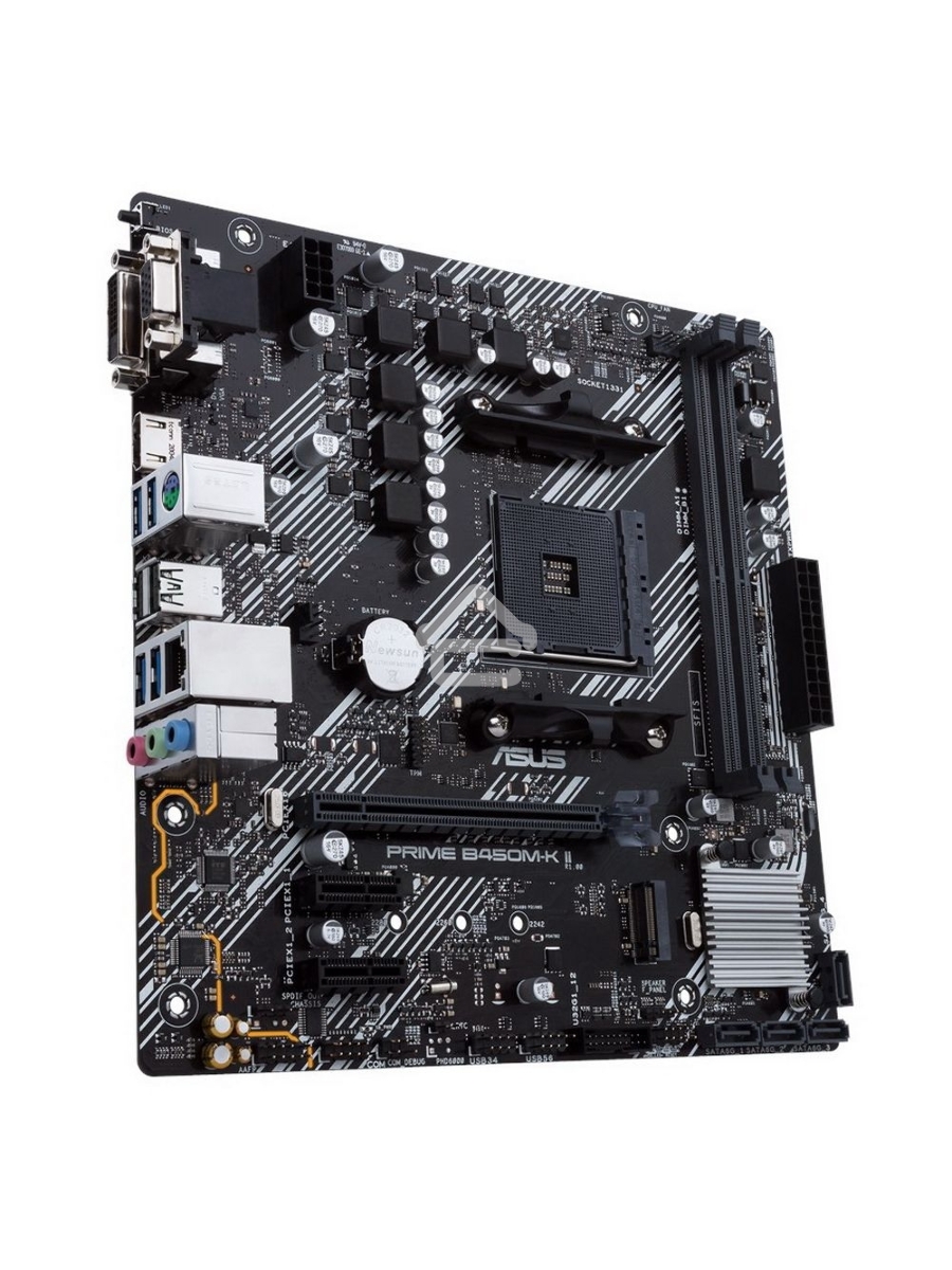 Материнская плата ASUS PRIME B450M-K II, Socket AM4, AMD B450, 2xDDR4, 4xSATA, 1xM.2, 1xPCIe 3.0 x16, 2xPCIe x1, 1xDVI-D, 1xHDMI, 1xVGA, 1x 1Gb LAN, 4xUSB-A 3.2 Gen 1, 2xUSB-A 2.0, 3x3.5 мм, 7.1, mATX