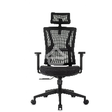 Кресло руководителя Бюрократ MC-711N-H черный, сетка/ткань, с подголов. крестов. пластик