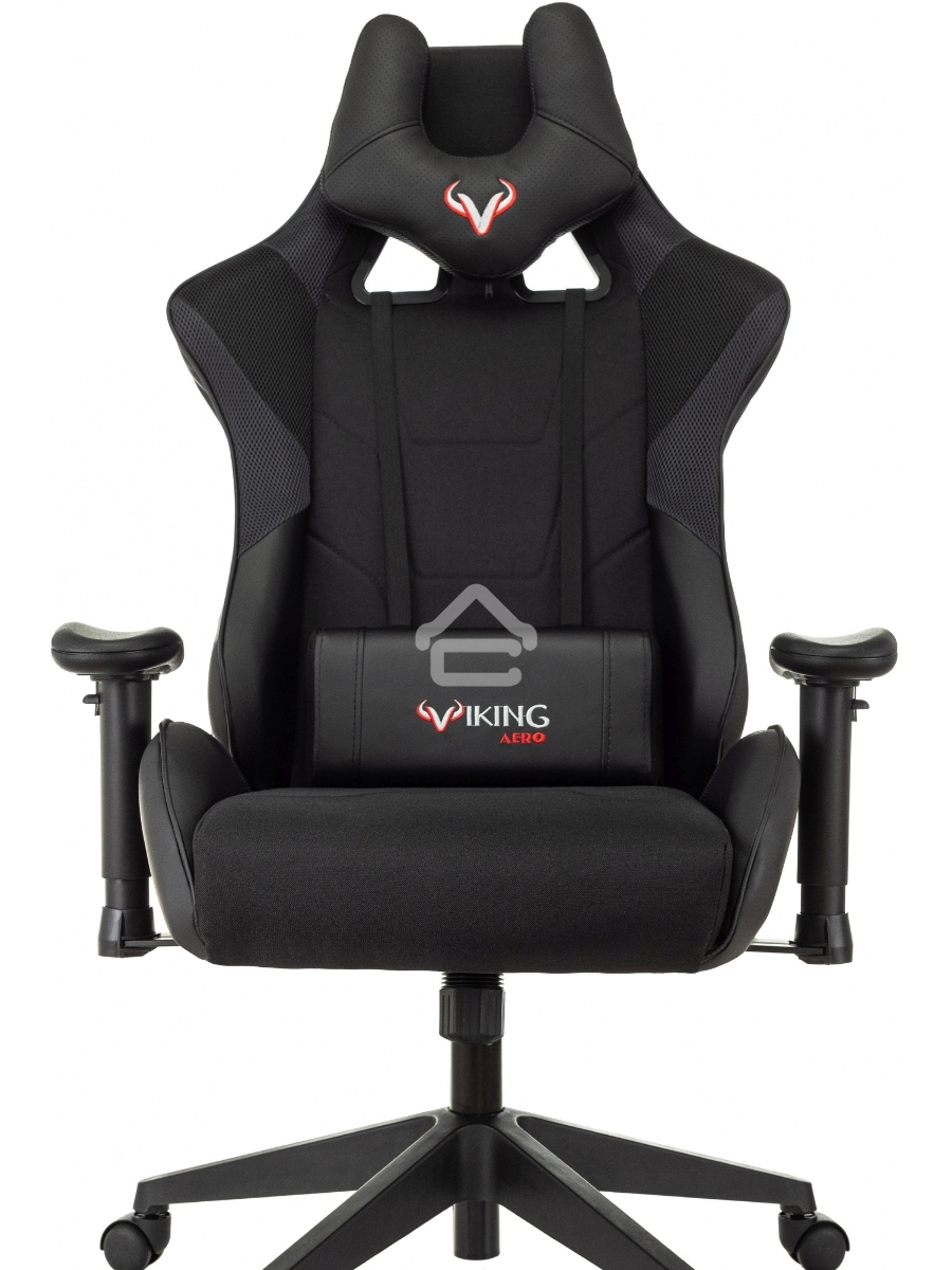 Кресло игровое Бюрократ VIKING 4 AERO BLACK EDITION черный искусст.кожа/ткань