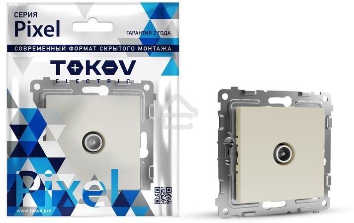Коннектор TV TOKOV ELECTRIC СП Pixel механизм бежевый