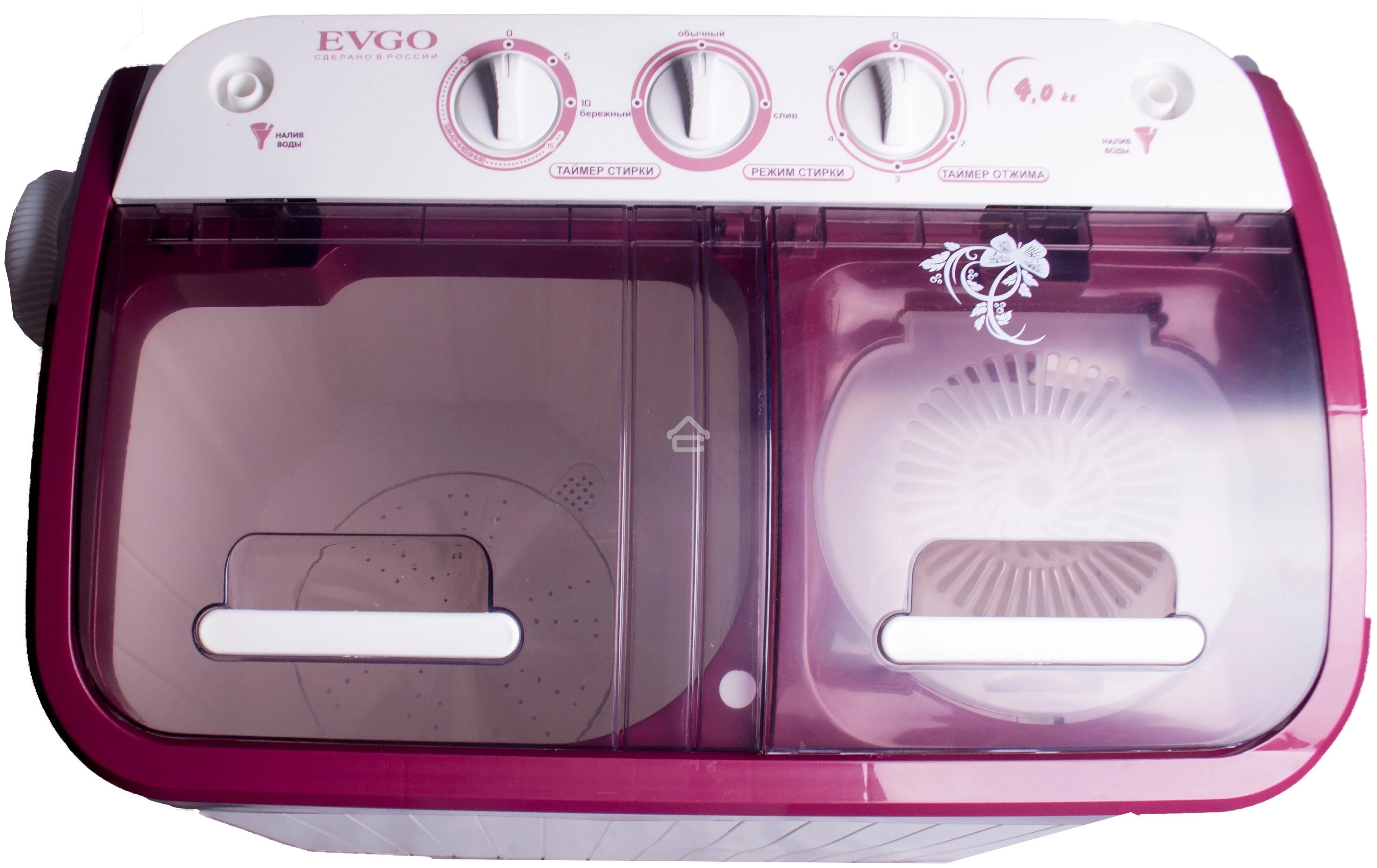 Стиральная машина EVGO WS-40PET белый/красный загр. вертикальная макс.:4 кг 1350 об/мин класс: А+