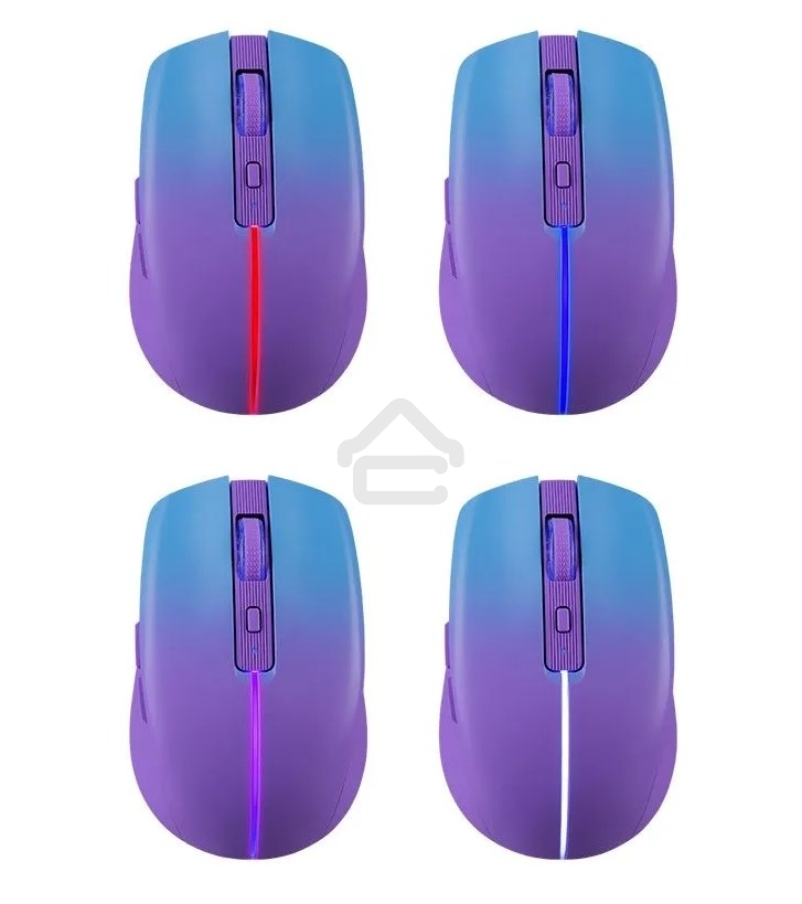 Мышь беспроводная Defender Mystery MM-301 фиолетовый, 1600 dpi, радиоканал, Bluetooth, USB, кнопки - 6