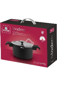 Кастрюля Rondell Modern RDA-1727, 4.4л, 24см, с крышкой, черный