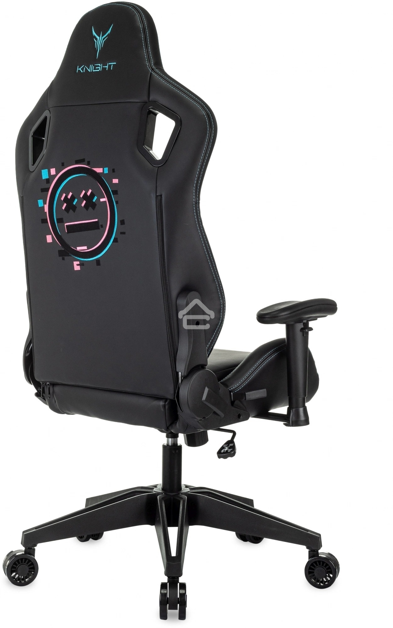 Кресло игровое Knight Outrid Smile черный эко.кожа крестов. пластик