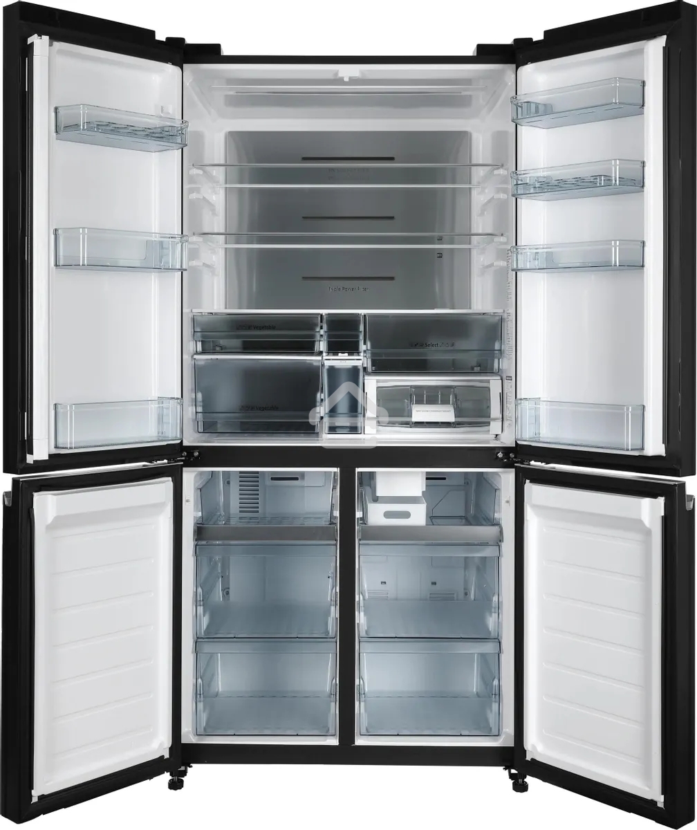 Холодильник Hitachi R-WB820VUC2 GBK черный трехкамерный 378/196л морозилка снизу, No Frost, Side by Side