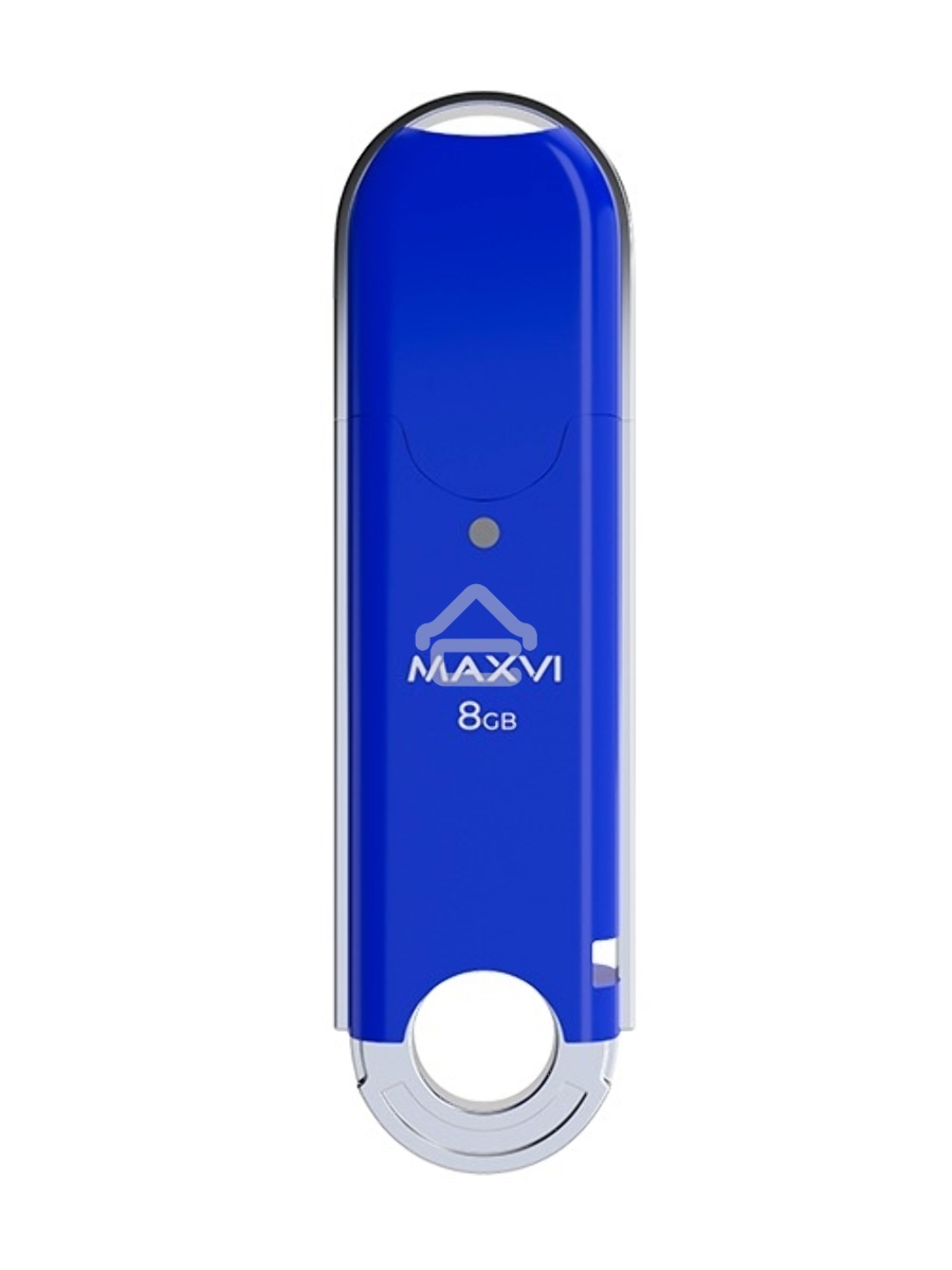 Флеш диск Maxvi P2 8GB USB 2.0 blue, монолит с колпачком, ABS пластик