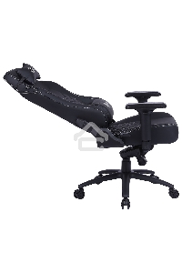 Кресло игровое Cactus CS-CHR-0112BL черный, сиденье черный, эко.кожа, с подголов. крестовина металл, пластик черный