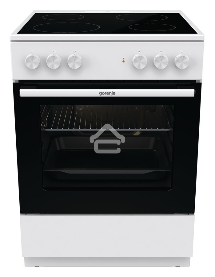 Плита электрическая Gorenje GEC6A11WG белый, конфорок 4 шт, духовка 65 л, 60 см x 85 см x 60 см