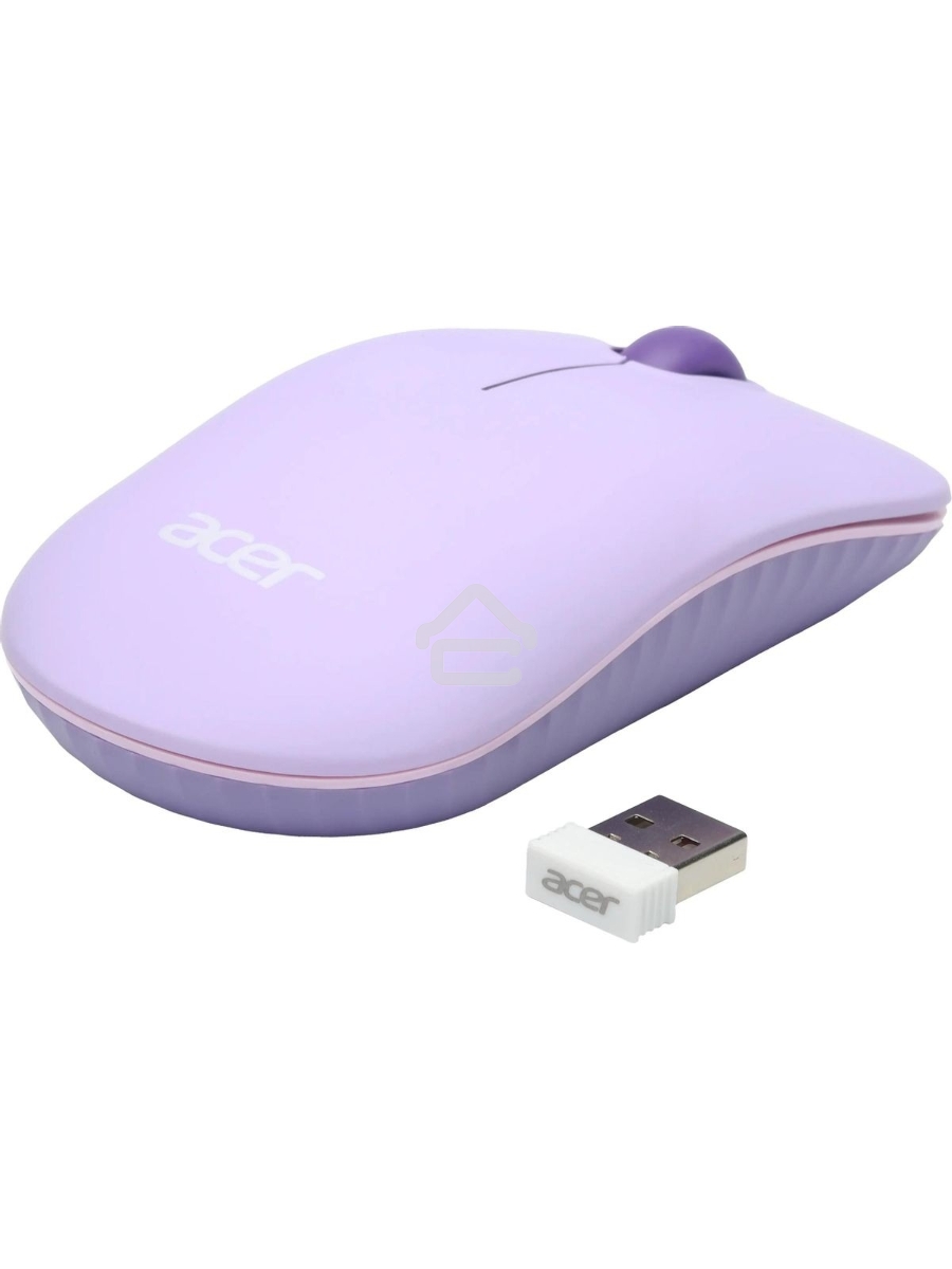 Мышь беспроводная Acer OMR205 фиолетовый, 1200 dpi, радиоканал, USB, кнопки - 3