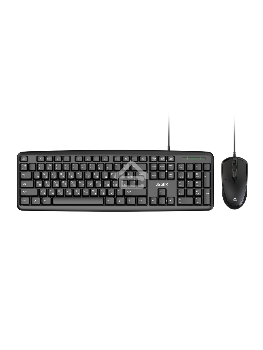 Клавиатура и мышь ABR KM600 черный, интерфейс USB, проводной, RU/EN