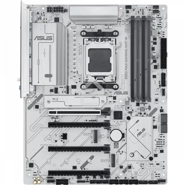 Материнская плата ASUS B850 MAX GAMING WIFI W, AM5, AMD B850, 4xDDR5, 4xSATA, 3xM.2, 1xPCIe 5.0 x16, 1xPCIe 4.0 x4, 2xPCIe 3.0 x1, 1xDisplayPort, 1xHDMI, 1x2.5Gb LAN, Wi-Fi 6E, Bluetooth 5.3, 1xUSB-C 10Gbps, 3xUSB-A 10Gbps, 2xUSB-A 5Gbps, 2xUSB-A 2.0, 3x3