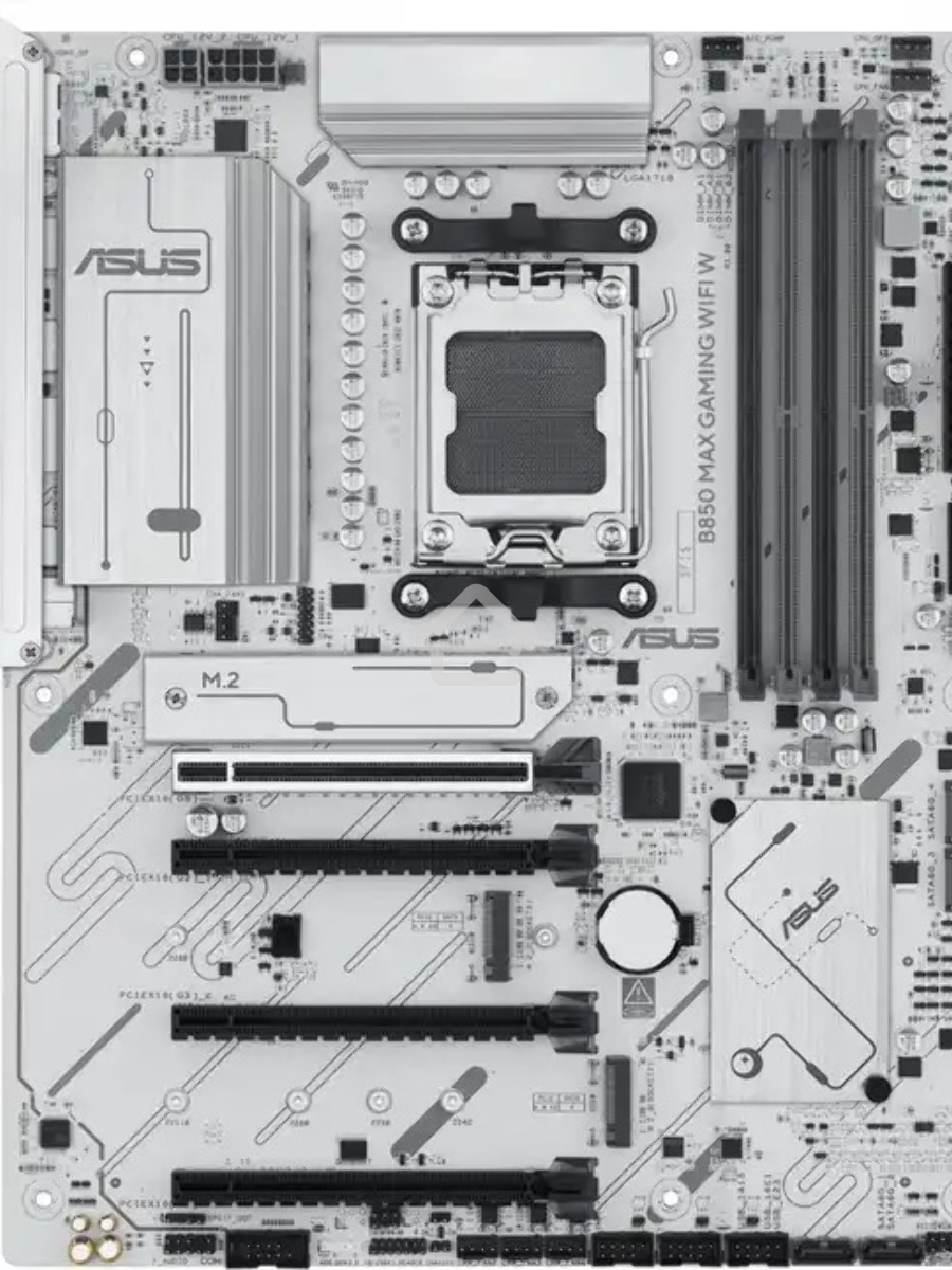 Материнская плата ASUS B850 MAX GAMING WIFI W, AM5, AMD B850, 4xDDR5, 4xSATA, 3xM.2, 1xPCIe 5.0 x16, 1xPCIe 4.0 x4, 2xPCIe 3.0 x1, 1xDisplayPort, 1xHDMI, 1x2.5Gb LAN, Wi-Fi 6E, Bluetooth 5.3, 1xUSB-C 10Gbps, 3xUSB-A 10Gbps, 2xUSB-A 5Gbps, 2xUSB-A 2.0, 3x3