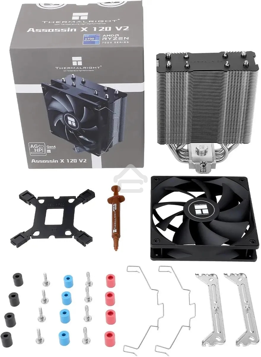 Устройство охлаждения(кулер) Thermalright Assassin X 120 v2 Soc-AM5/AM4/1151/1200/1700 черный 4-pin 25.6dB Al+Cu 700gr Ret (AX120-V2)