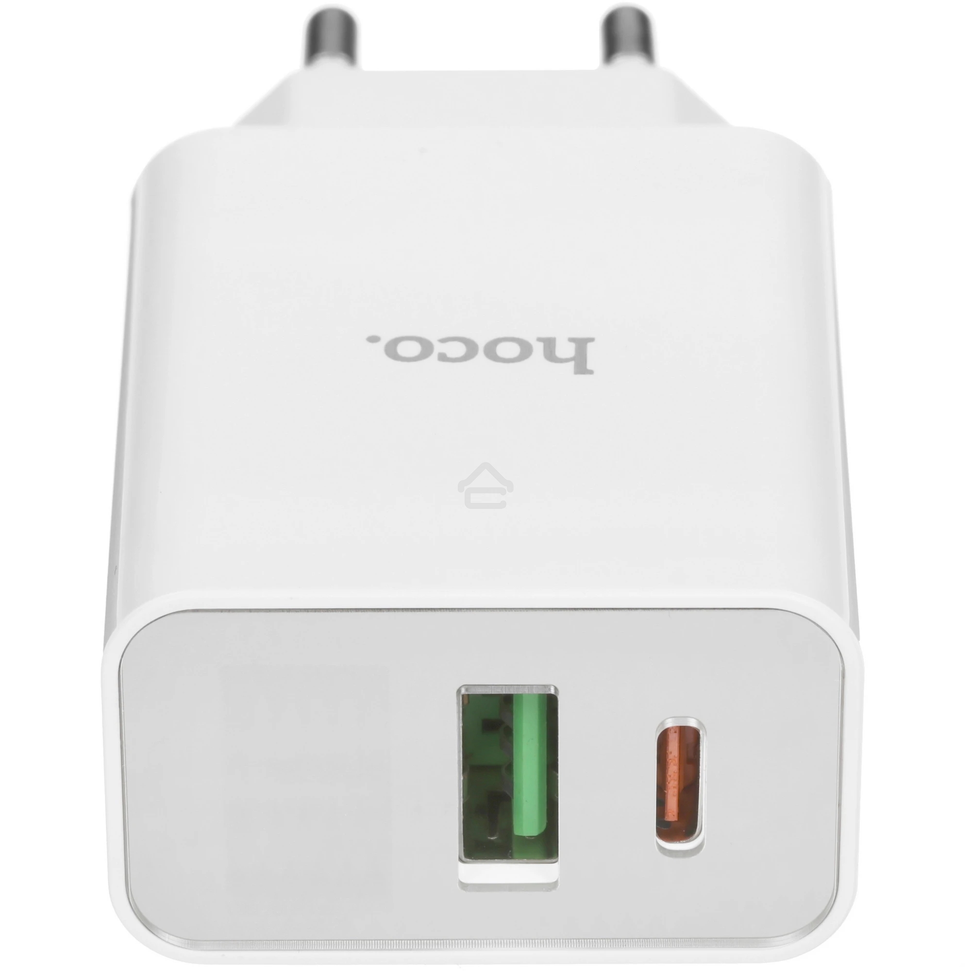 Блок питания (сетевой адаптер) HOCO C100A 1xUSB (18 Вт), 1xType (20 Вт), белый