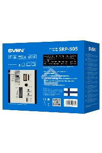 Радиоприёмник белый (4 Вт, FM/AM/SW, USB, SD/microSD, Bluetooth, 1200 мАч) SVEN SRP-505