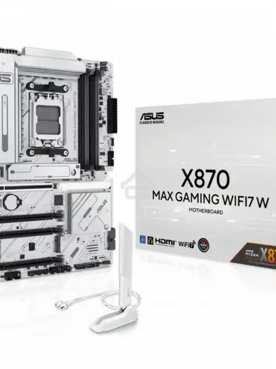 Материнская плата ASUS X870 MAX GAMING WIFI7 W, AM5, AMD X870, 4xDDR5, 4xSATA, 3xM.2, 1xPCIe 5.0 x16, 2xPCIe 4.0 x16, 1xPCIe 3.0 x16, 1xHDMI, 2xUSB Type-C (Display), 1x2.5Gb LAN, Wi-Fi 7, Bluetooth 5.4, 2xUSB-C 40Gbps, 1xUSB-A 10Gbps, 3xUSB-A 5Gbps, 4xUSB