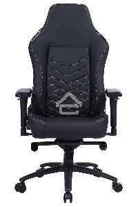 Кресло игровое Cactus CS-CHR-0112BL черный, сиденье черный, эко.кожа, с подголов. крестовина металл, пластик черный
